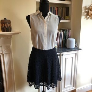 Club Monaco Blue Woven Cotton Skirt